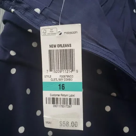 🔥 POLKA DOT BAR III NWT STRAPLESS SWEETHEART NECKLINE SHIFT DRESS SIZE 16 - Picture 9 of 15